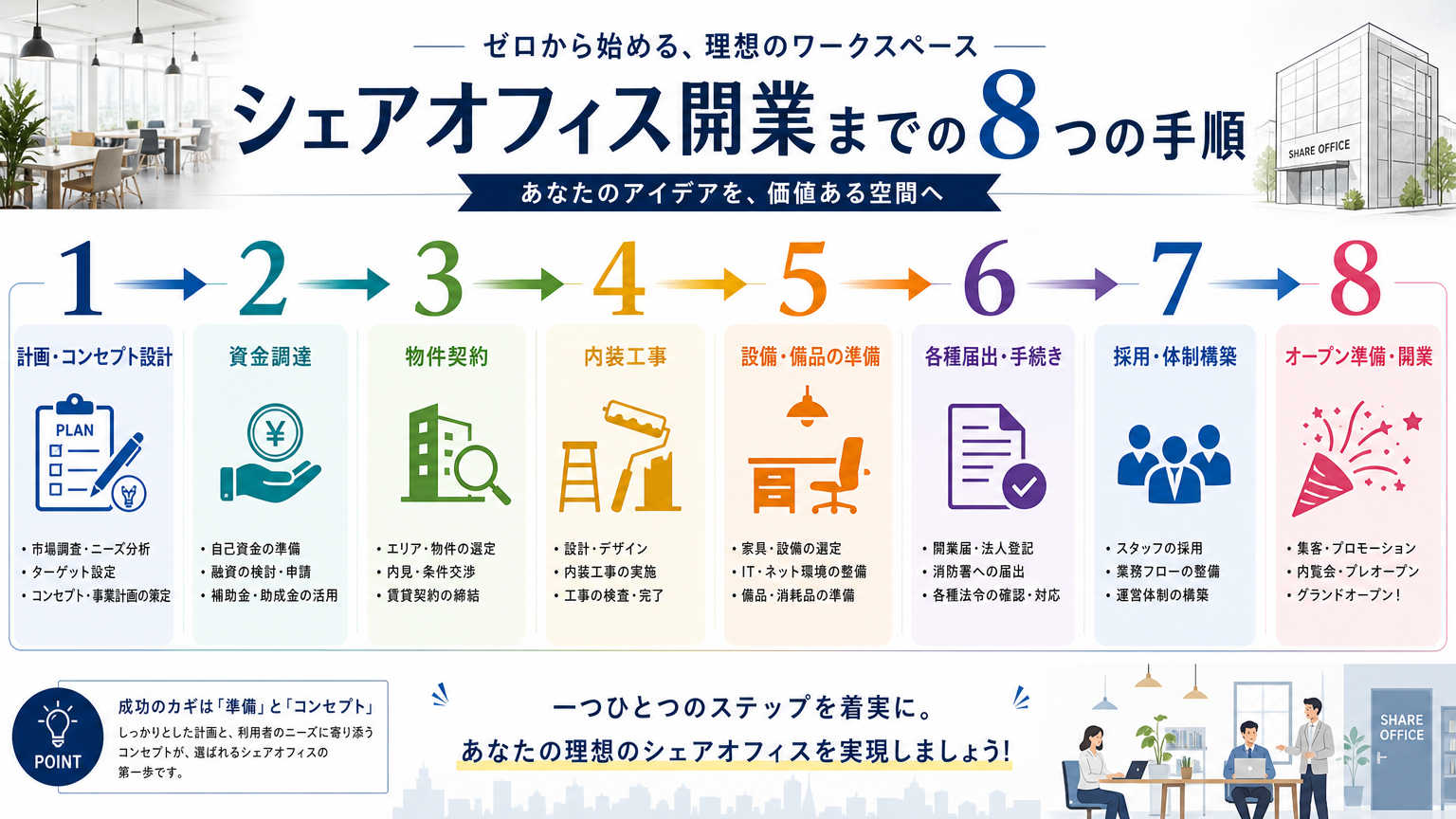 シェアオフィス開業の手順