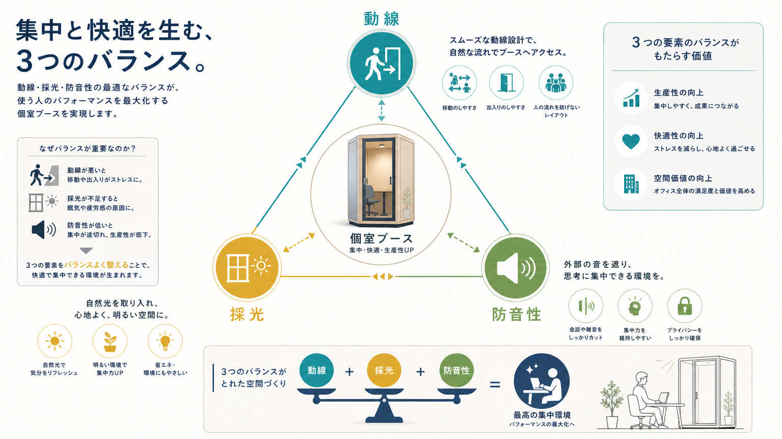 個室ブースの配置における最適解とは