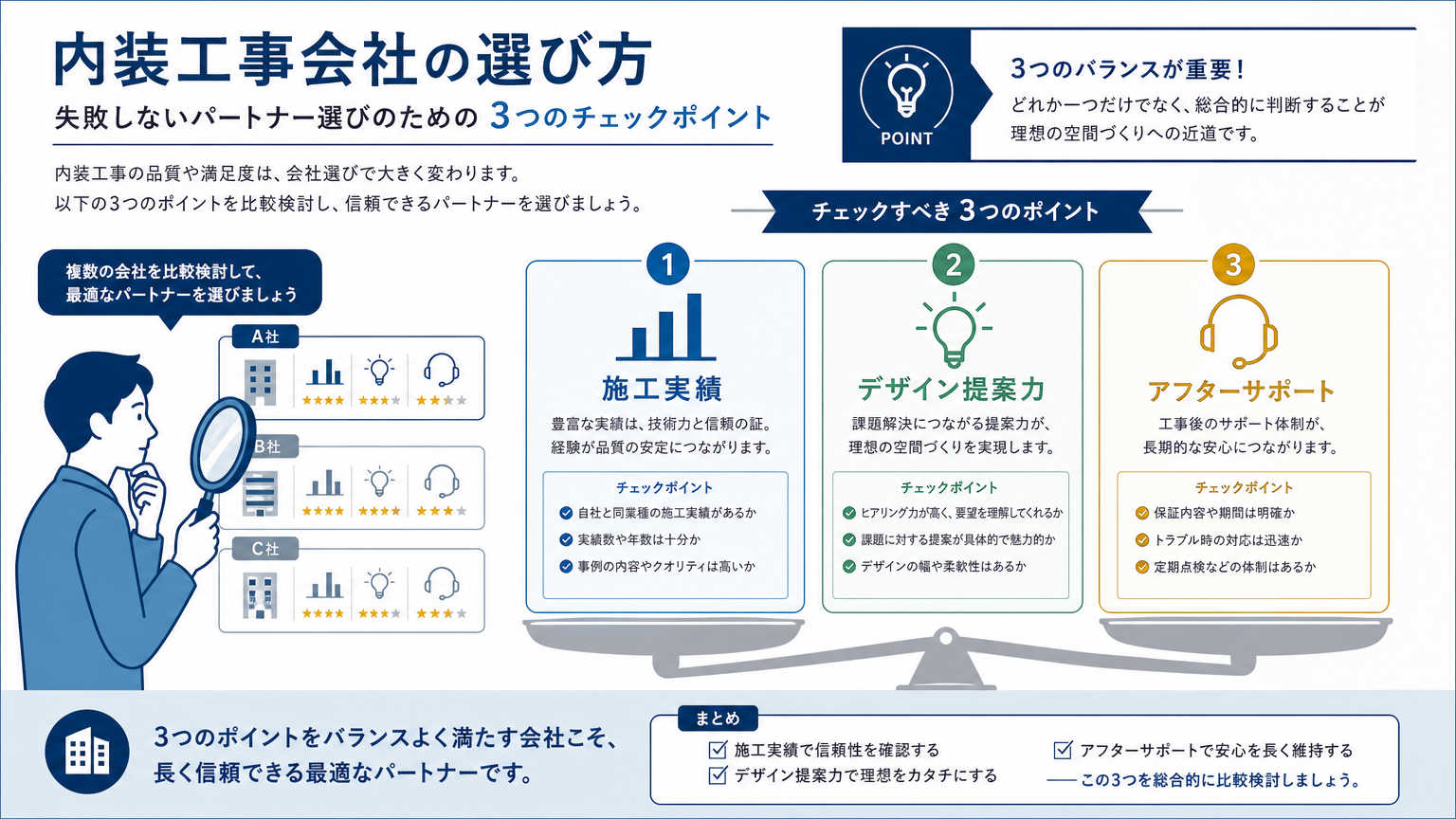 シェアオフィス開業に適した内装工事会社の選び方